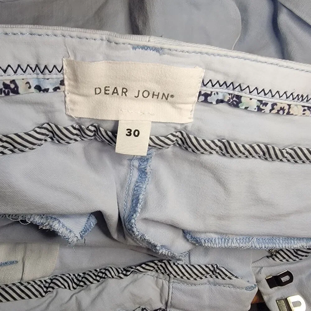 Dear John Women's Size 30 Blue Cuffed Shorts Casual Summer Cotton Blend - Picture 3 of 4